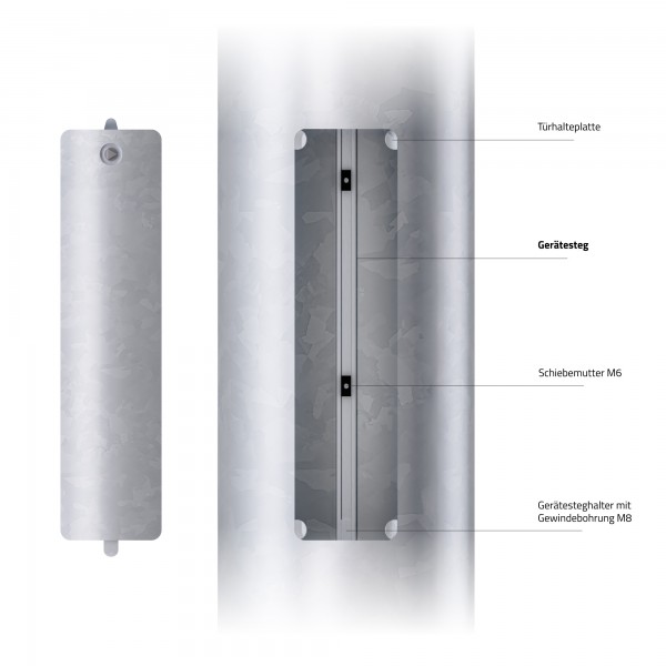 12m Sirenenmast, Stahl verzinkt, konisch, Zopf 121 mm für Feuerwehr Sirene & Warn-Systeme