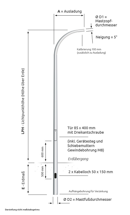 Stahl Peitschenmasten und Auslegermasten für Straßenbeleuchtung und Straßenlaternen Peitschenmasten-Auslegermasten-Strassenbeleuchtung-Stahl-Strassenlaternen