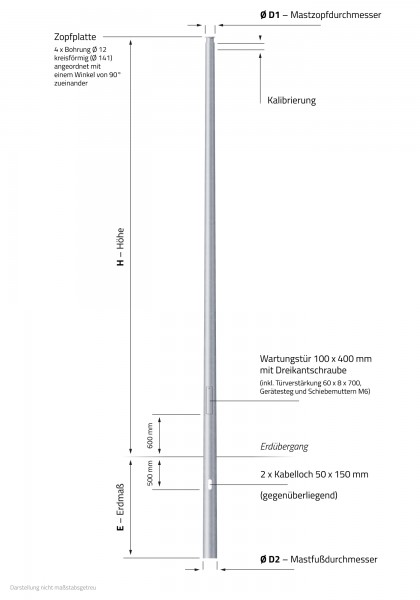 10m Sirenemast Feuerwehrsirenen