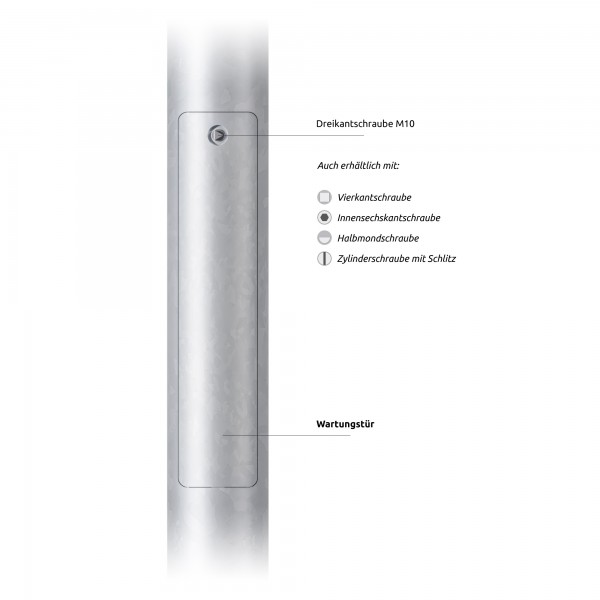 3,5m Signalmast / Ampelmast, zylindrisch abgesetzt - Kreuzung, Fußgängerüberweg etc. (SWARCO & Co.)