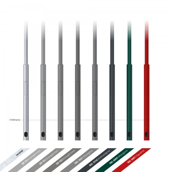 3,5m Signalmast / Ampelmast, zylindrisch abgesetzt - Kreuzung, Fußgängerüberweg etc. (SWARCO & Co.)