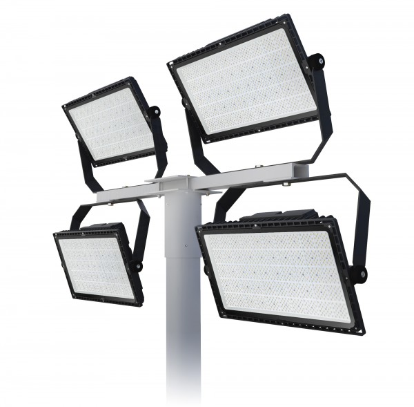 LED Flutlichtanlage 2000 W Komplett-Set M4 16 m Flutlichtmast Traverse