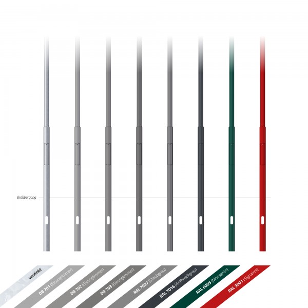 8m WLAN-Mast, zylindrisch abgesetzt, Stahl verzinkt - für 5G und Funksignale