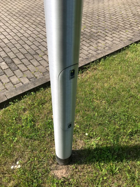 6m Alu Leuchtenmast - Zopf Ø 76 mm (konisch, Aluminium) Lichtmast