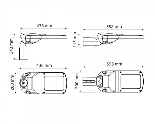 SUNLEDS SR-25 PO Maße Zeichnung